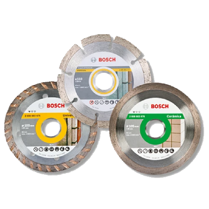 DISCO DIAMANTADO STANDARD BOSCH - LISO, SEGMENTADO e TURBO